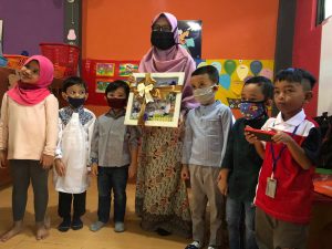 foto menggunakan masker